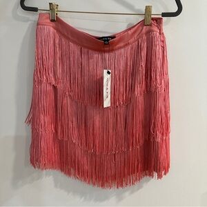 Vici pink fringe skirt
